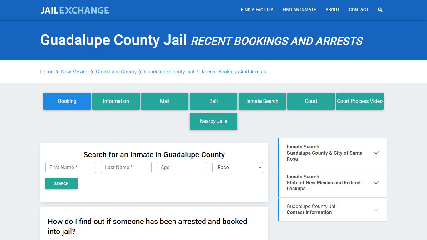 Guadalupe County Jail Recent Bookings And Arrests - Jail Exchange