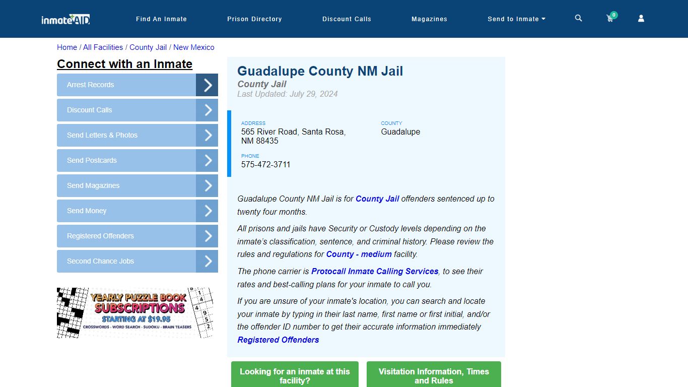 Guadalupe County NM Jail - Inmate Locator